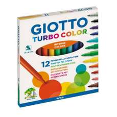 Carioca 12culori/set, lavabila, varf 2,8mm, GIOTTO Turbo Color