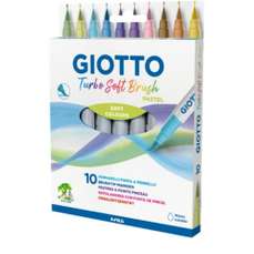 Carioca 10 culori/set, varf tip pensula, GIOTTO Turbo Soft Brush