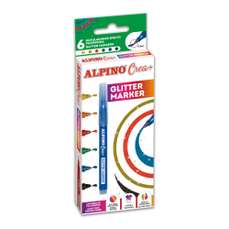 Marker glitter 6 culori/set, ALPINO Crea+