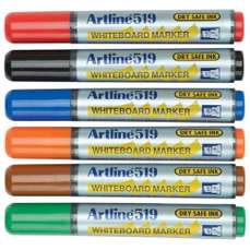 Whiteboard marker 6 buc/set, varf tesit 2,0- 5,0 mm, Artline 519