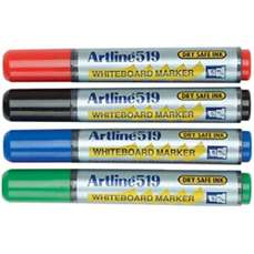 Whiteboard marker 4 buc/set, varf tesit 2,0- 5,0 mm, Artline 519