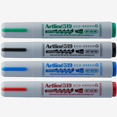 Whiteboard marker 4 buc/set, varf tesit 2,0- 5,0 mm, Artline 519