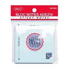 Notes autoadeziv 76mm x 76mm, 100 file/buc, albastru pal, Daco BN100A