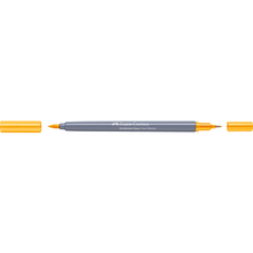 Marker solubil in apa, galben crom mediu, 208, 2 varfuri, Goldfaber, Faber Castell-FC164608