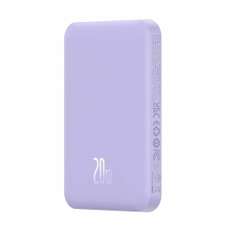 Baterie externa magnetica, 5000mAh, 20W, cablu USB-C inclus, violet, Magnetic Mini Wireless Baseus