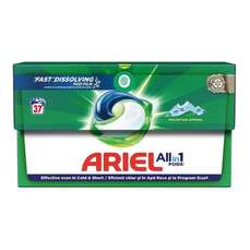 Detergent capsule gel pentru tesaturi, 37buc/cutie, All in 1 Mountain Spring Ariel 54071