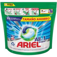 Detergent capsule gel pentru tesaturi, 43buc/cutie, All in 1 Alpine Ariel 55056