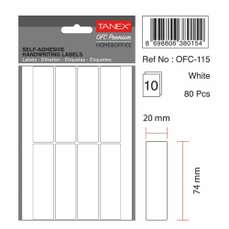 Etichete autoadezive dreptunghiulare, 23x40mm, 120buc/set, 10coli/set, alb, Tanex