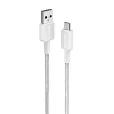Cablu de date USB / USB-C, 0,9m, alb, 322 Anker