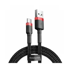 Cablu de date USB-C / USB-C, 3A, 0,5m, incarcare rapida, negru/rosu, Cafule Baseus