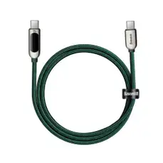 Cablu de date USB-C / USB-C, 100W, 1m, incarcare rapida, verde, Display Baseus