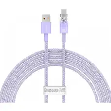 Cablu de date USB / USB-C, 100W, 6A, 2m, incarcare rapida, violet, Explorer Baseus