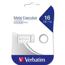 Memorie USB 2.0, 16GB, argintiu, Metal Executive Verbatim