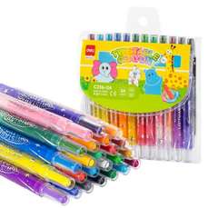 Creioane colorate cerate retractabile, 24culori/set, Deli - DLEC216-24