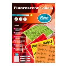 Etichete autoadezive fluorescente 16/A4, 105x37mm, 100coli/cutie, rosu, Planet