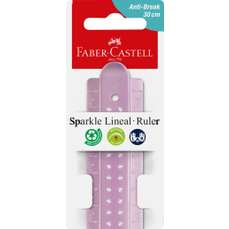 Rigla plastic 30cm, diverse culori, Sparkle Faber Castell FC172030