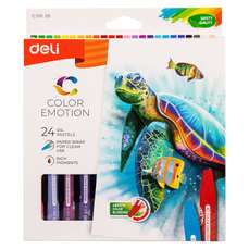 Creioane colorate cerate pe baza de ulei, 24culori/set, DLEC20120 Emotion Deli