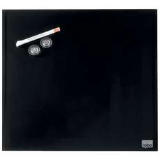 Whiteboard magnetic sticla + accesorii, 45cm x 45cm, negru, Nobo