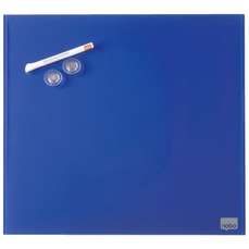 Whiteboard magnetic sticla + accesorii, 45cm x 45cm, albastru, Nobo