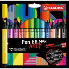 Carioca 12 culori/set, varf 1-5mm, Pen 68 Max Stabilo, SW7681221