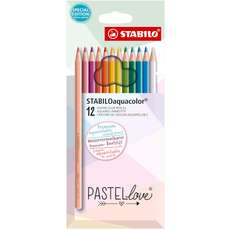Creioane colorate 12culori/set, Aquacolor Pastellove Stabilo SW16127