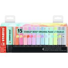 Textmarker 15 culori/set, suport, Boss Original Pastel Stabilo, SW7015025