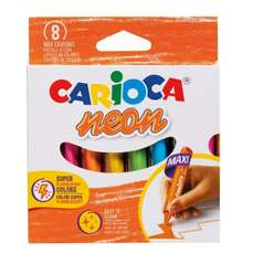 Creioane colorate cerate 8culori/set, Jumbo Neon Carioca