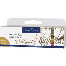 Set caligrafic, 4 culori/set, Pitt Artist Pen Caligrafic Faber Castell, FC167505