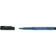 Permanent marker albastru indian, pentru caligrafie, varf 2,5mm, C, Pitt Artist Pen, Faber Castell- 