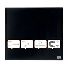 Whiteboard magnetic sticla + accesorii, 30cm x 30cm, negru, Nobo