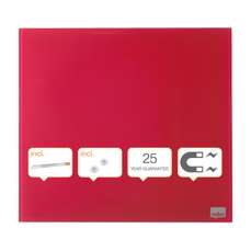 Whiteboard magnetic sticla + accesorii, 30cm x 30cm, rosu, Nobo