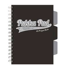 Caiet cu spira A5, 100file, matematica, coperta neagra, 3 separatoare, Project Book 3099(BK), PUKKA 