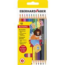 Creioane colorate bicolore 12x2 culori/set, Faber Eberhard-EF514811