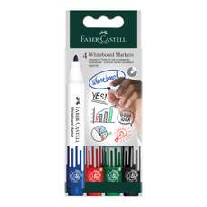 Whiteboard marker 4 buc/set (albastru, negru, rosu, verde), varf 2,2 mm, W20 Faber Castell FC253942