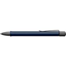 Pix retractabil, negru, albastru mat, varf 0,7mm, Hexo Faber Castell FC140544