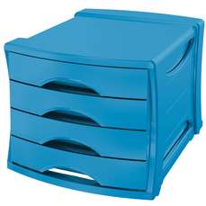 Suport plastic cu 4 sertare pentru documente, albastru, Vivida Europost Esselte