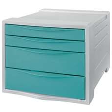 Suport plastic cu 4 sertare pentru documente, albastru, ColourBreeze Esselte
