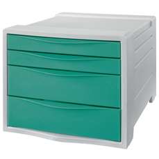 Suport plastic cu 4 sertare pentru documente, verde, ColourBreeze Esselte