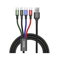 Cablu de date USB / USB-C+Lightning+microUSB, 1,2m, negru, 4 in 1 Baseus