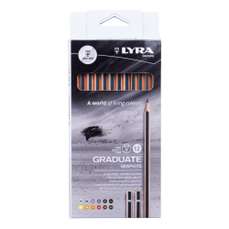 Creioane grafit, HB-4H si B-6B, 12buc/cutie, Graduate Lyra - LR-001171120