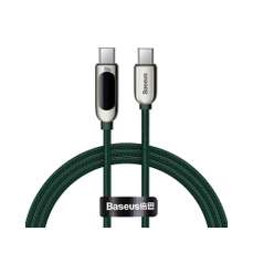 Cablu de date USB-C / USB-C, 100W, 2m, incarcare rapida, verde, Display Baseus