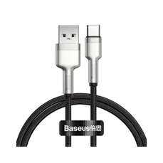 Cablu de date USB / USB-C, 1m, 66W, negru, Cafule Series Metal Baseus