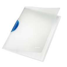 Dosar din plastic transparent, cu clema pivotanta albastru inchis, ColorClip Magic Leitz