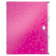 Mapa plastic cu 12 separatoare, roz, 46340023 Leitz Wow