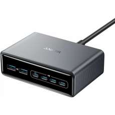 Incarcator si statie incarcare, 2xUSB, si 4xUSB-C, 200W, GaN, Prime Anker