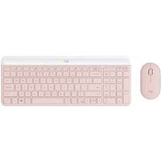 Kit tastatura fara fir si mouse optic fara fir, roz, MK470 Logitech