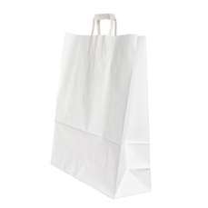 Punga cadou, dimensiuni 32x12x41cm, maner lat, alba, Papiroti