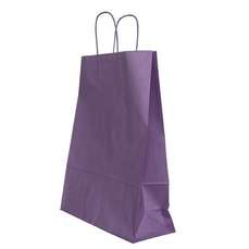 Punga cadou, dimensiuni 26x12x35cm, maner hartie rasucita, mov, Papiroti