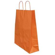 Punga cadou, dimensiuni 32x12x41cm, maner hartie rasucita, portocalie, Papiroti