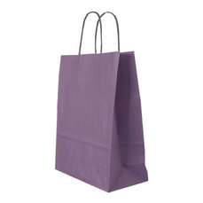 Punga cadou, dimensiuni 22x10x31cm, maner hartie rasucita, mov, Papiroti